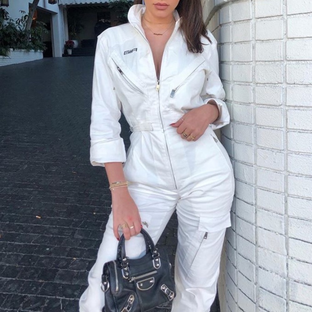 I.AM.GIA Neo Noir Boiler Jumpsuit in White